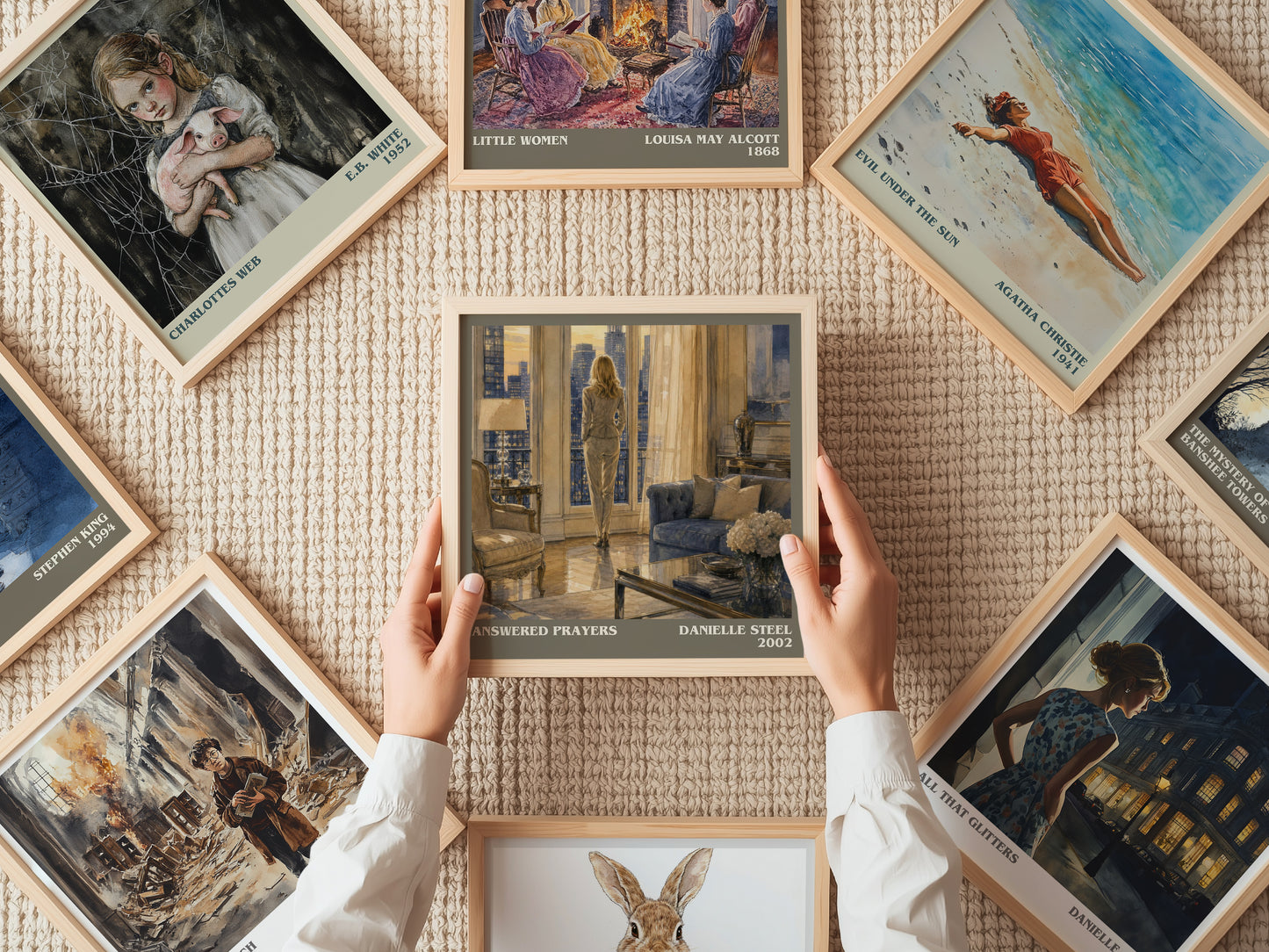 Answered Prayers literary book poster framed on wall – contemporary fiction wall art