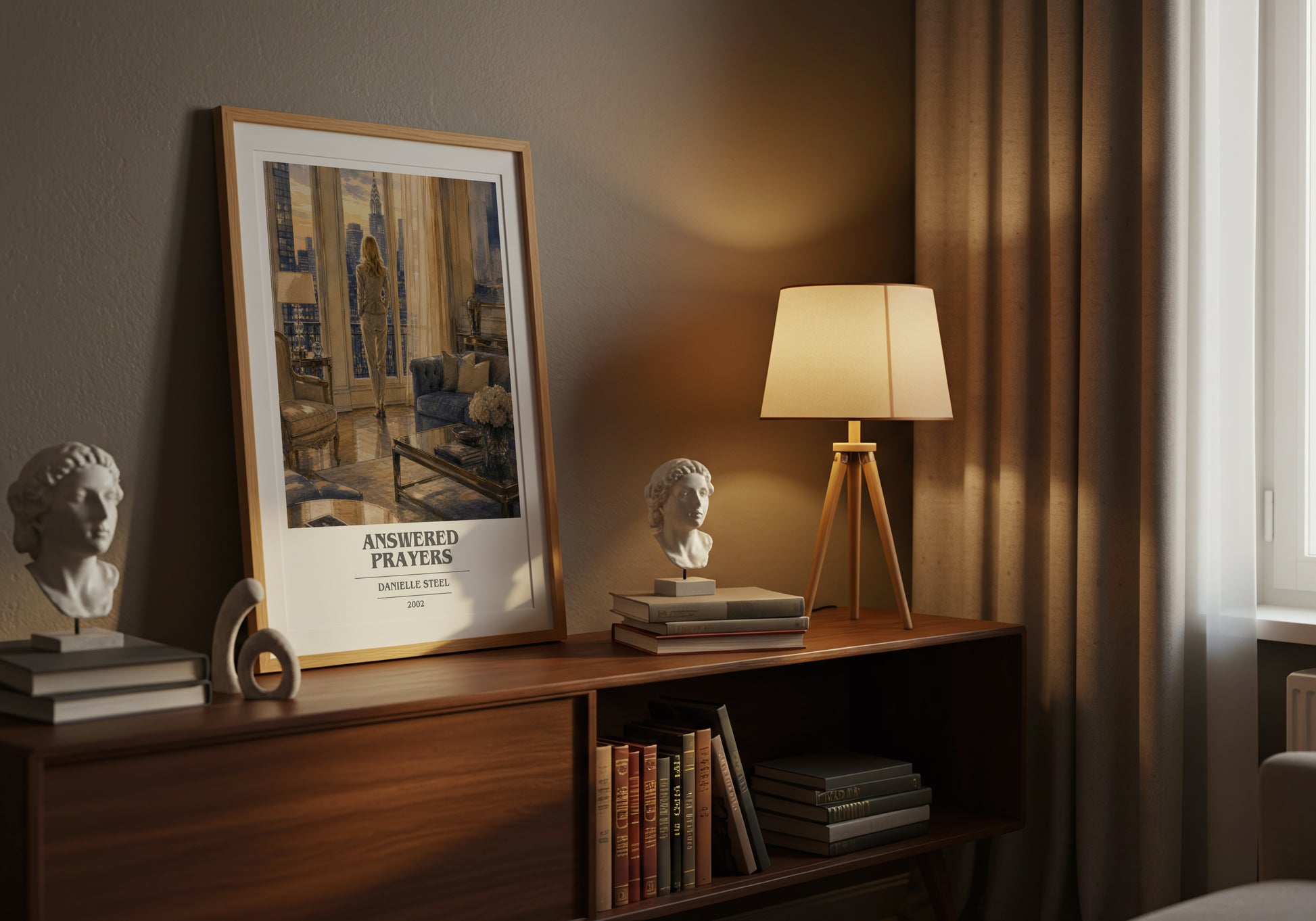 Answered Prayers book cover book poster framed on wall – contemporary fiction wall art