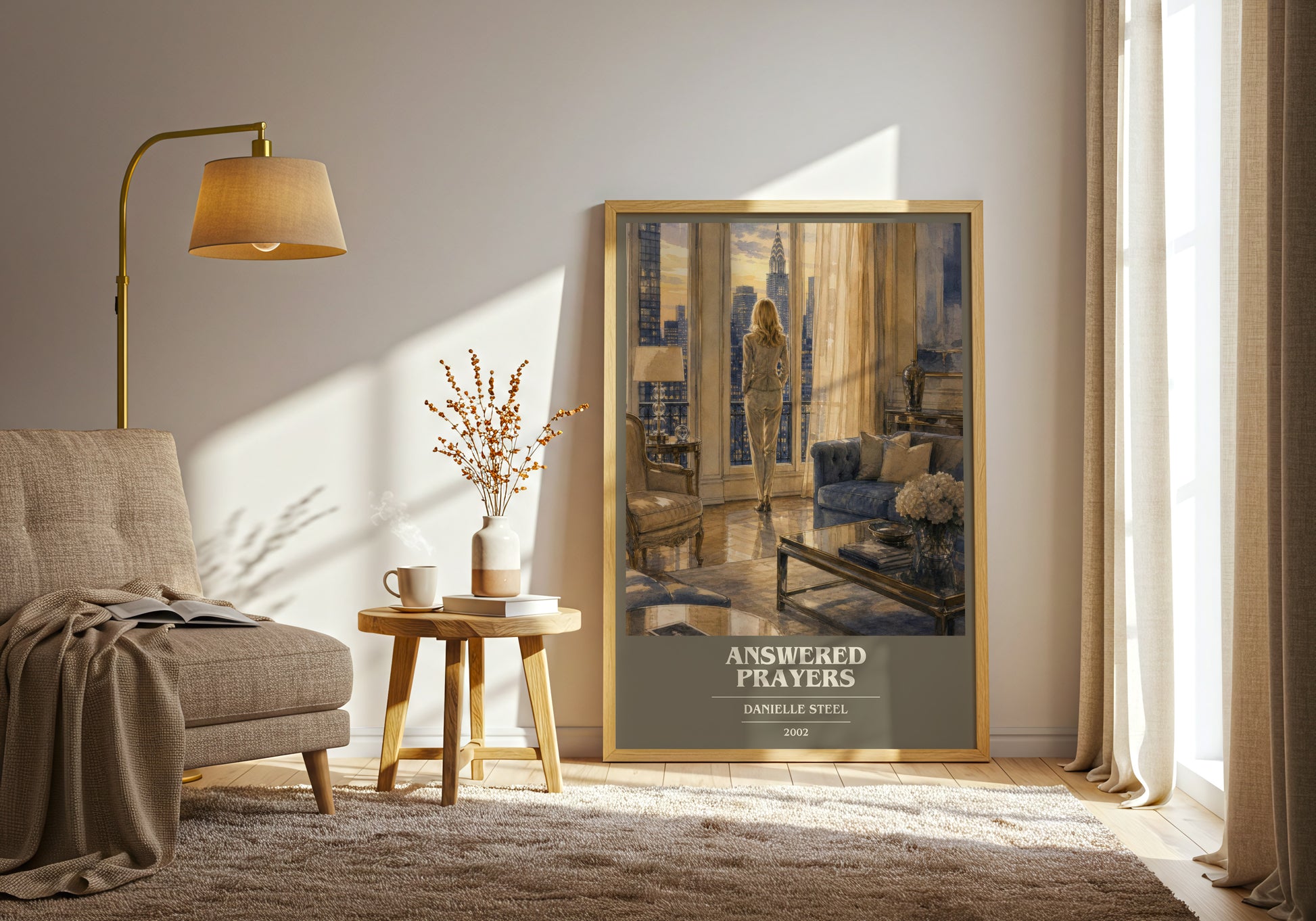 Answered Prayers book cover print on bookshelf – Danielle Steel fan gift