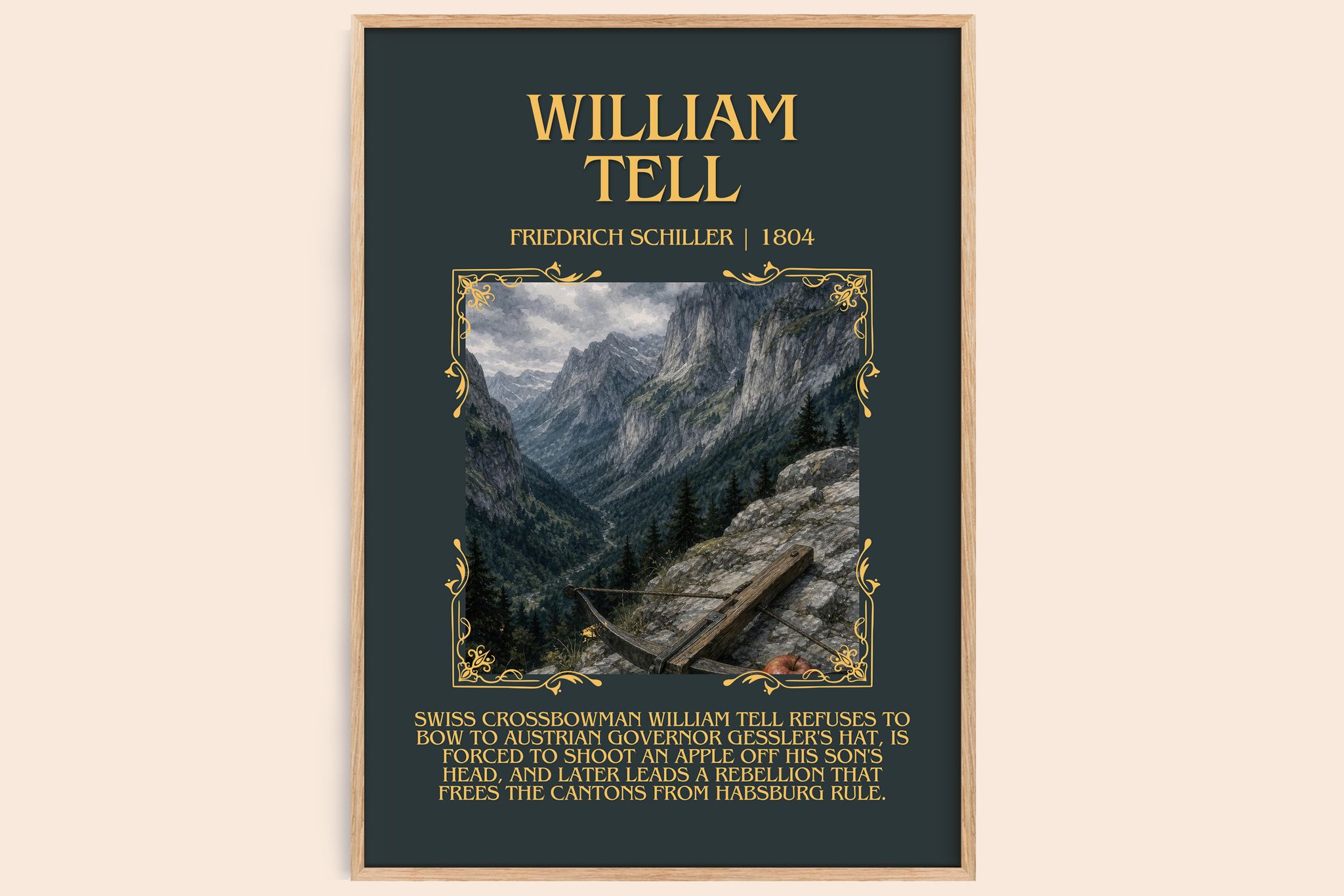 William Tell Minimalist Book Poster by Friedrich Schiller