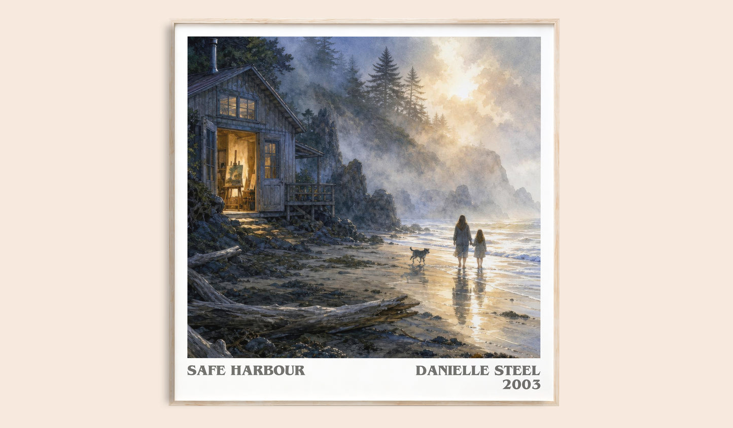 Safe Harbour literary book poster by Danielle Steel – framed literary art print