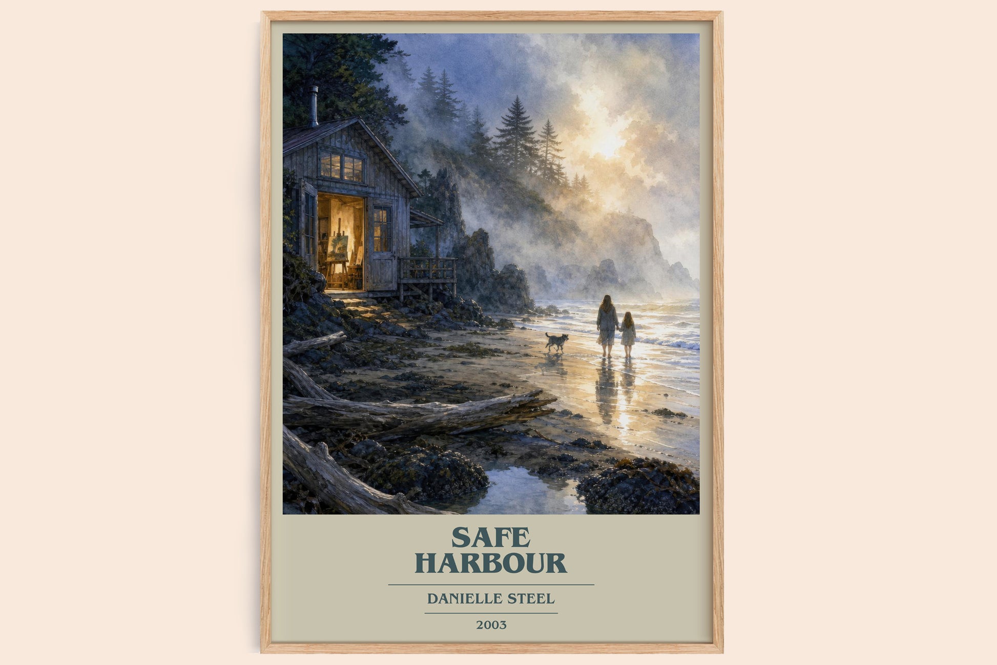 Safe Harbour book cover book poster by Danielle Steel – framed literary art print