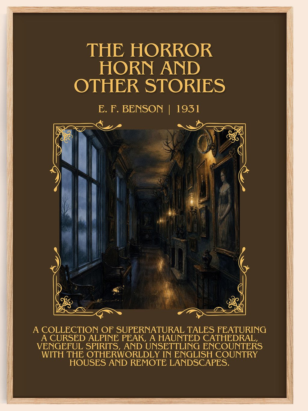Horror Horn And Other Stories Minimalist Book Poster by E. F. Benson – book poster