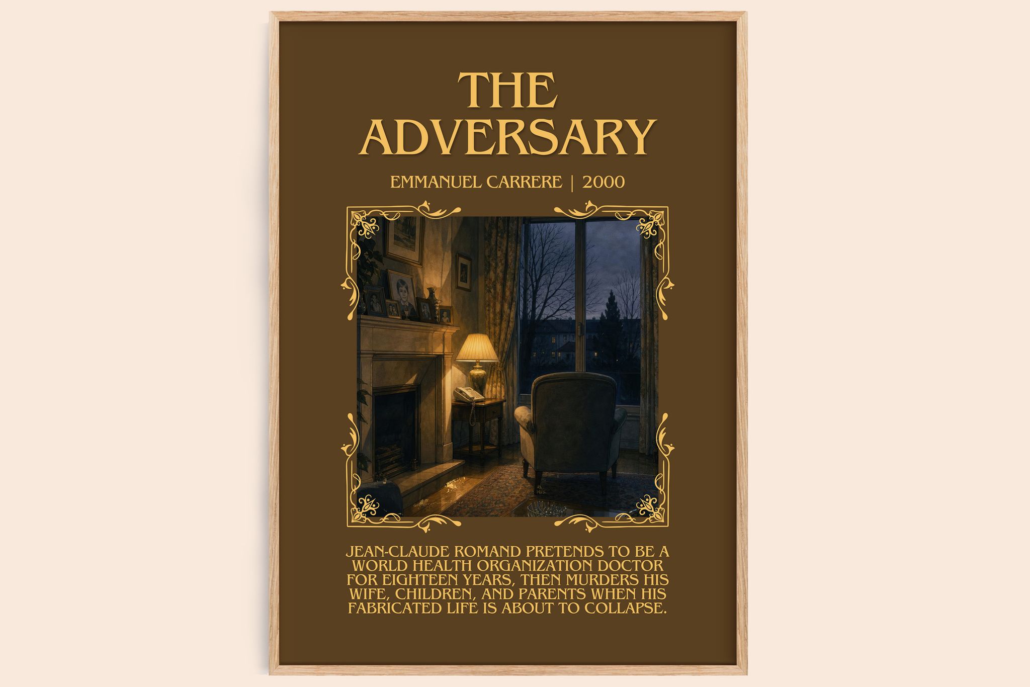 The Adversary Minimalist Book Poster by Emmanuel Carrère