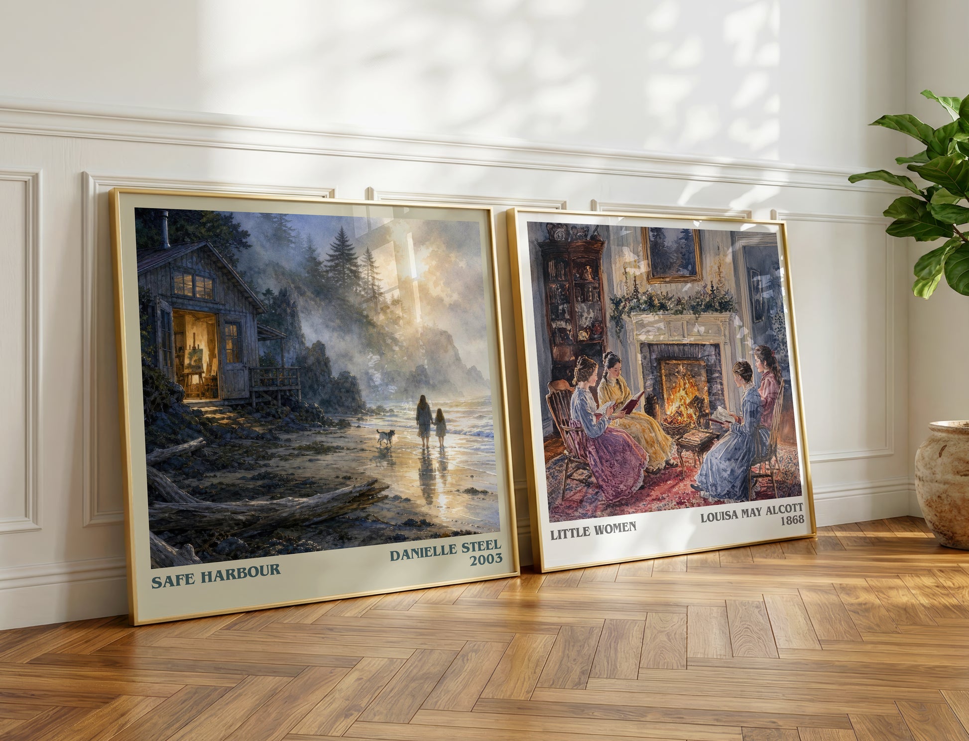 Safe Harbour literary print on bookshelf – Danielle Steel fan gift