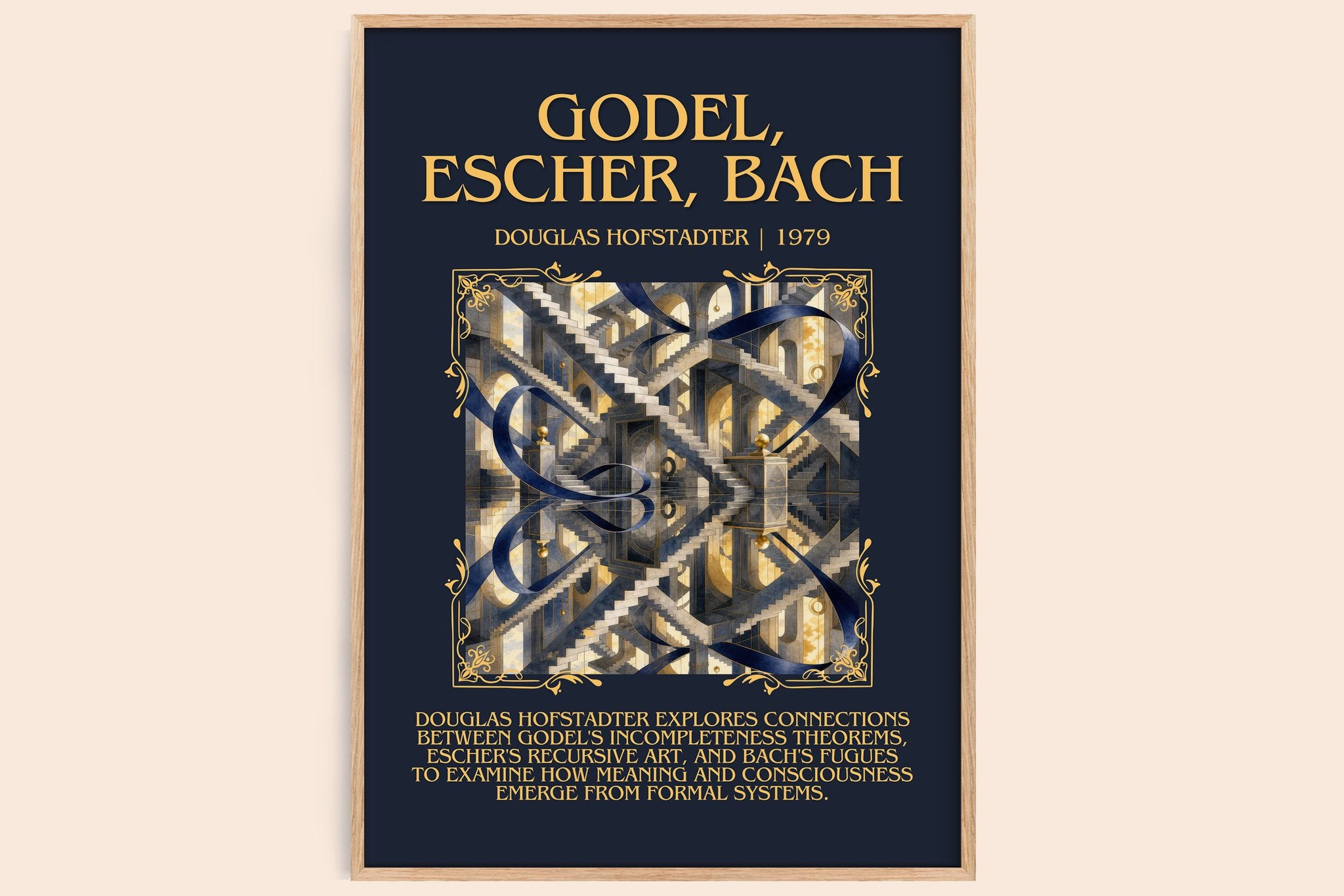 Gödel, Escher, Bach Minimalist Book Poster by Douglas Hofstadter