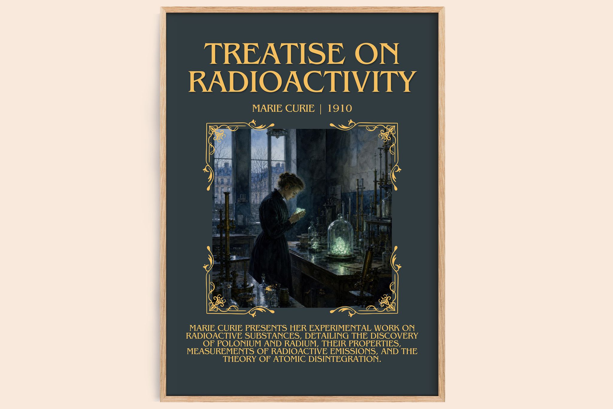 Treatise on Radioactivity Minimalist Book Poster by Marie Curie