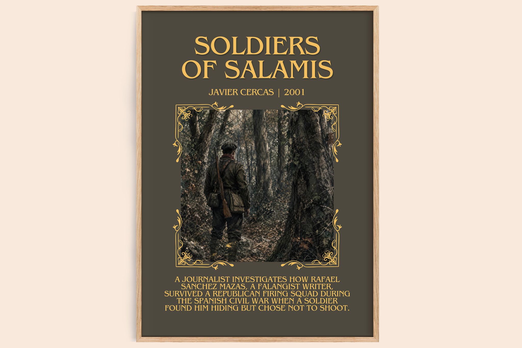 Soldiers of Salamis Minimalist Book Poster by Javier Cercas