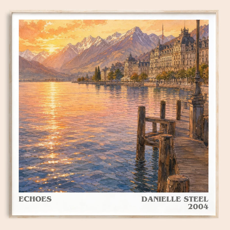 Echoes literary book poster by Danielle Steel – framed literary art print