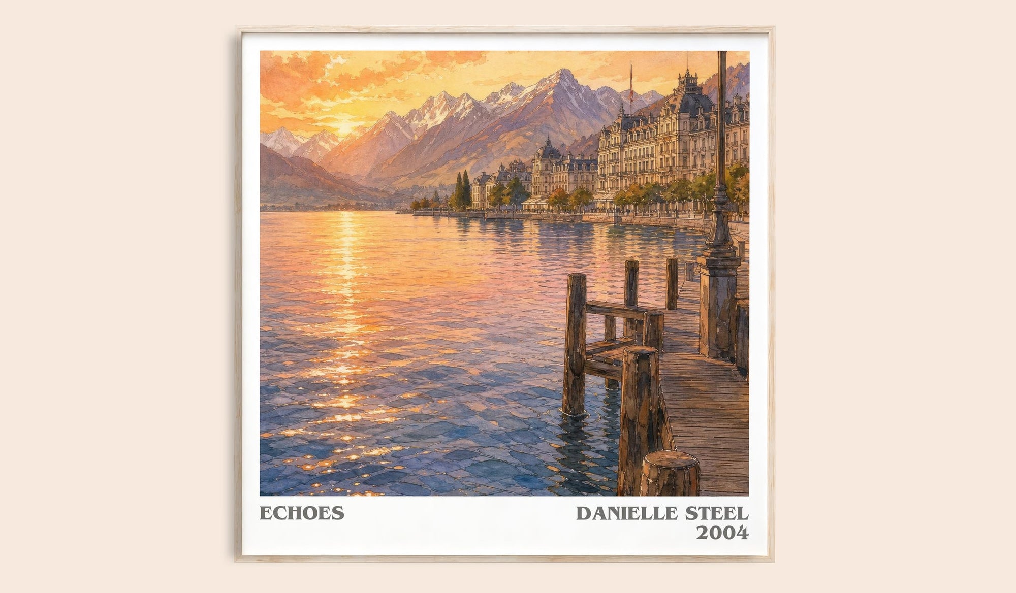 Echoes literary book poster by Danielle Steel – framed literary art print