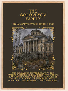 Golovlyov Family Minimalist Book Poster by Mikhail Saltykov-Shchedrin – book poster