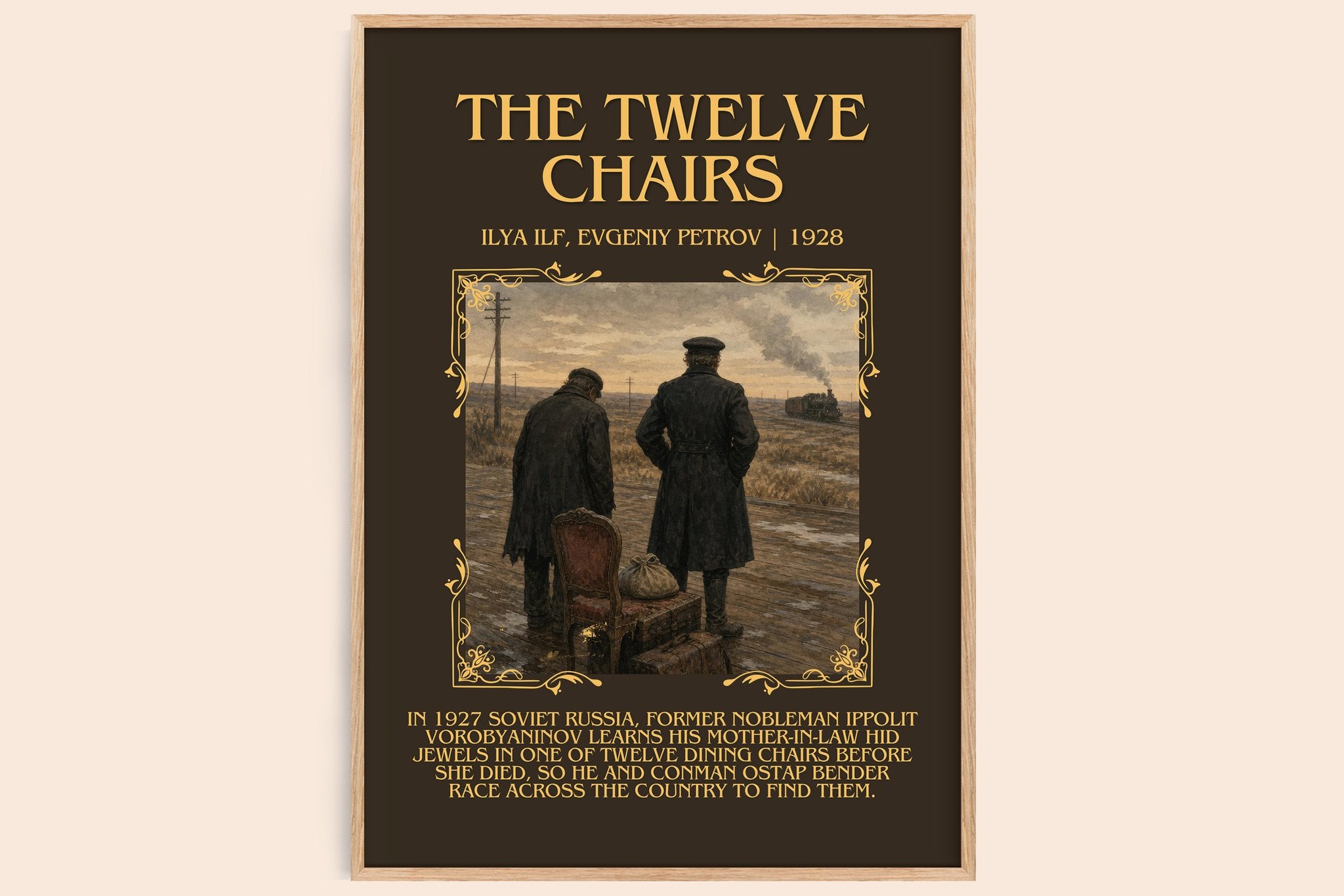 The Twelve Chairs Minimalist Book Poster by Ilya Ilf, Evgeniy Petrov