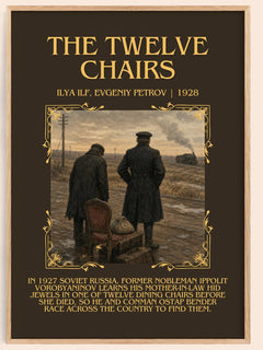 The Twelve Chairs Minimalist Book Poster by Ilya Ilf, Evgeniy Petrov – book poster