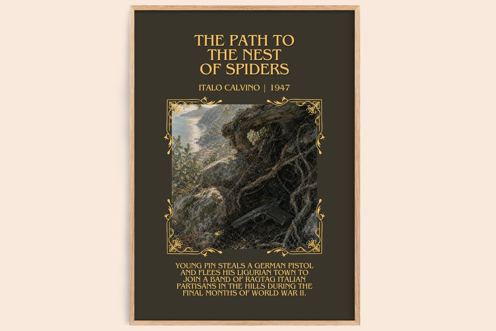 Path to the Nest of Spiders Minimalist Book Poster by Italo Calvino