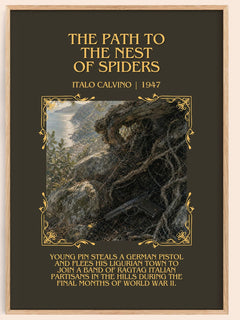 Path to the Nest of Spiders Minimalist Book Poster by Italo Calvino – book poster
