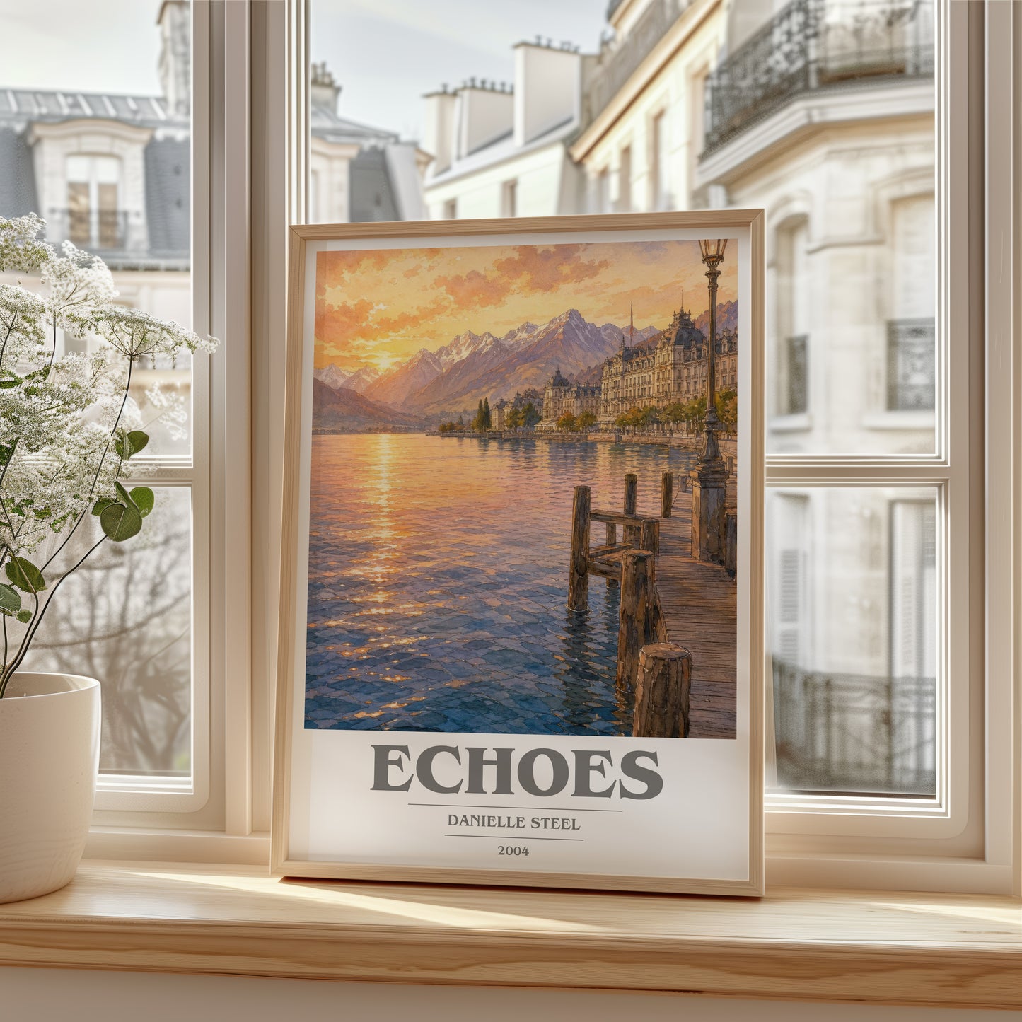 Echoes book cover poster colour and style options – Danielle Steel book art