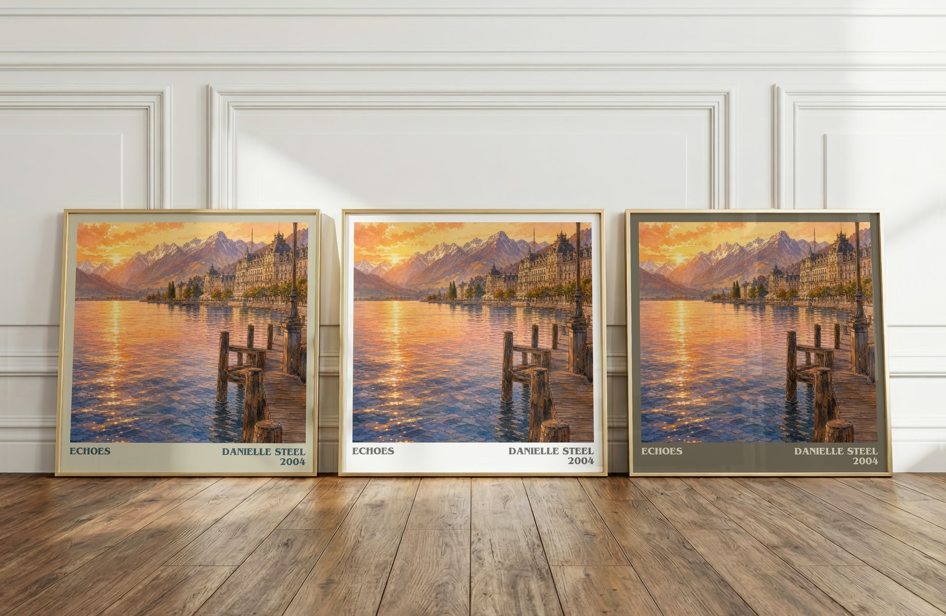 Echoes literary art print colour and style options – Danielle Steel book art