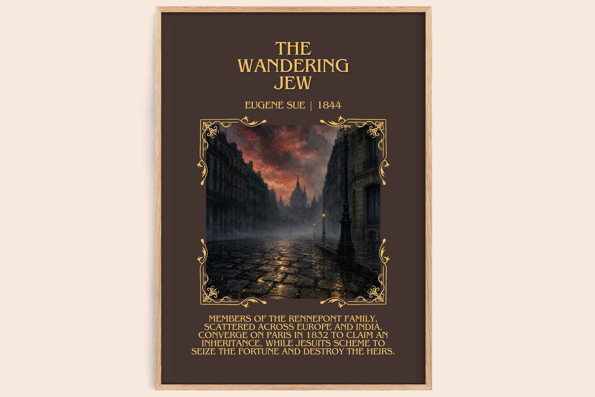 The Wandering Jew Minimalist Book Poster by Eugène Sue