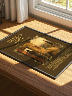 Bébo's Girl Minimalist Book Poster by Carlo Cassola – print on a sunlit desk