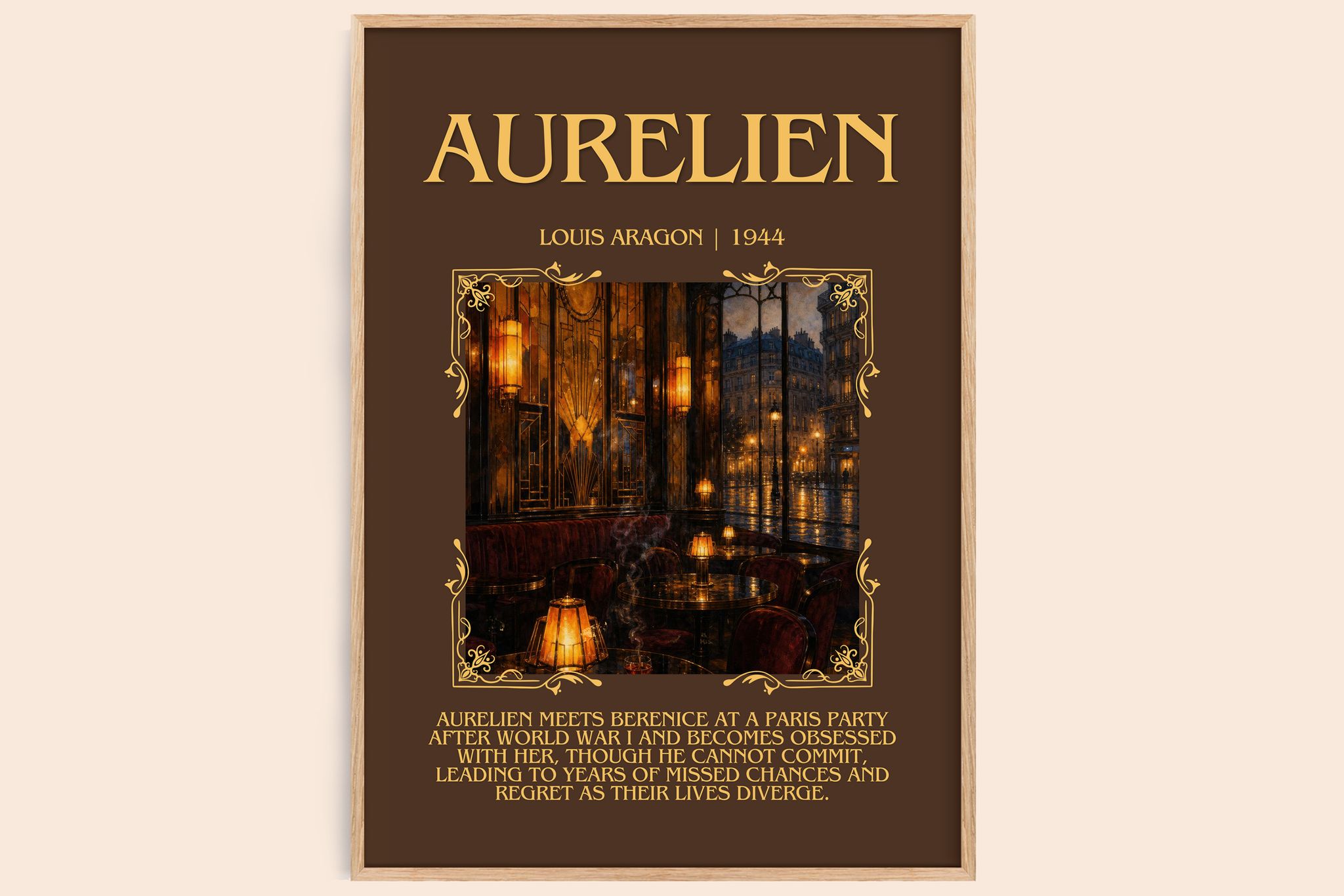 Aurélien Minimalist Book Poster by Louis Aragon