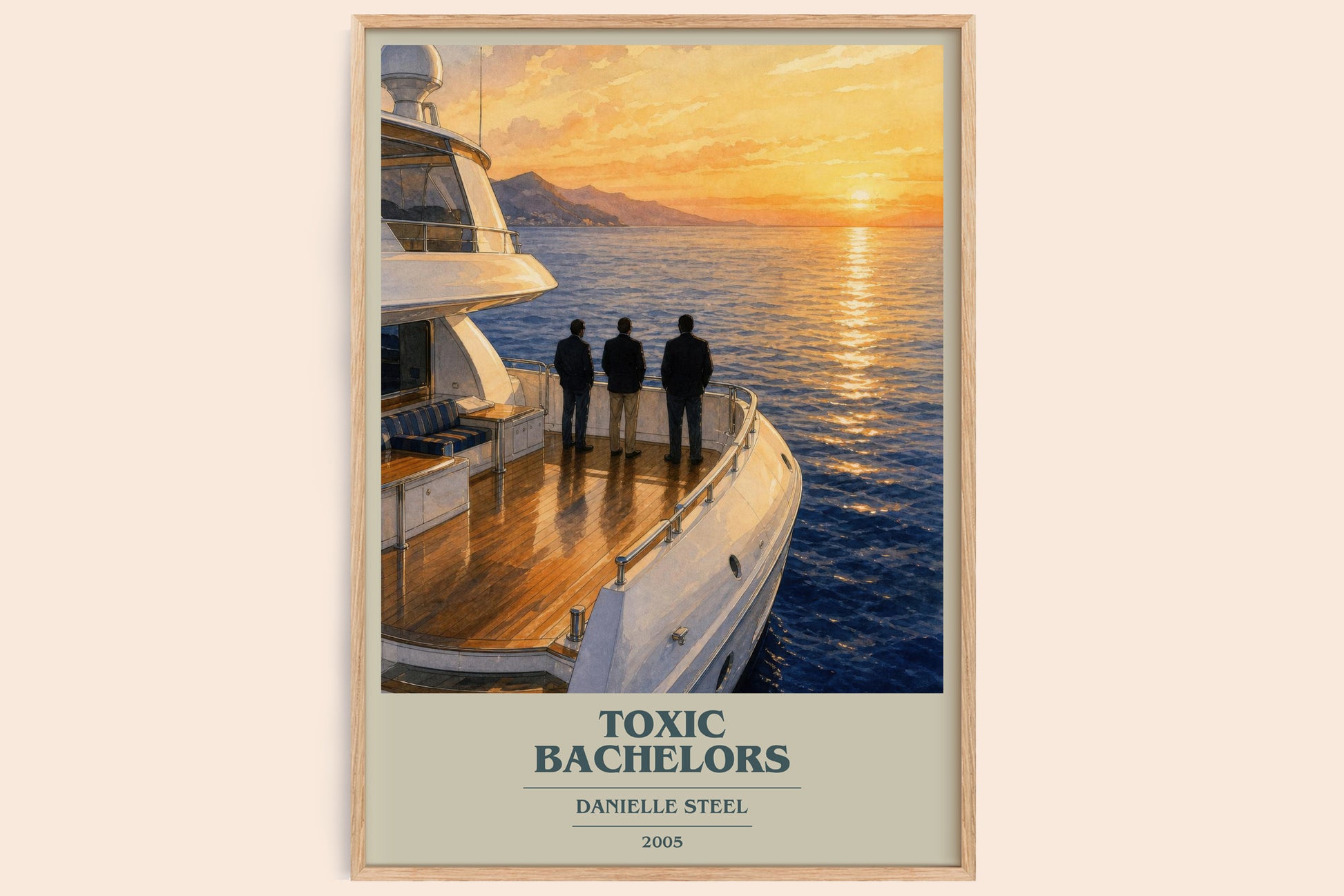 Toxic Bachelors book cover book poster by Danielle Steel – framed literary art print