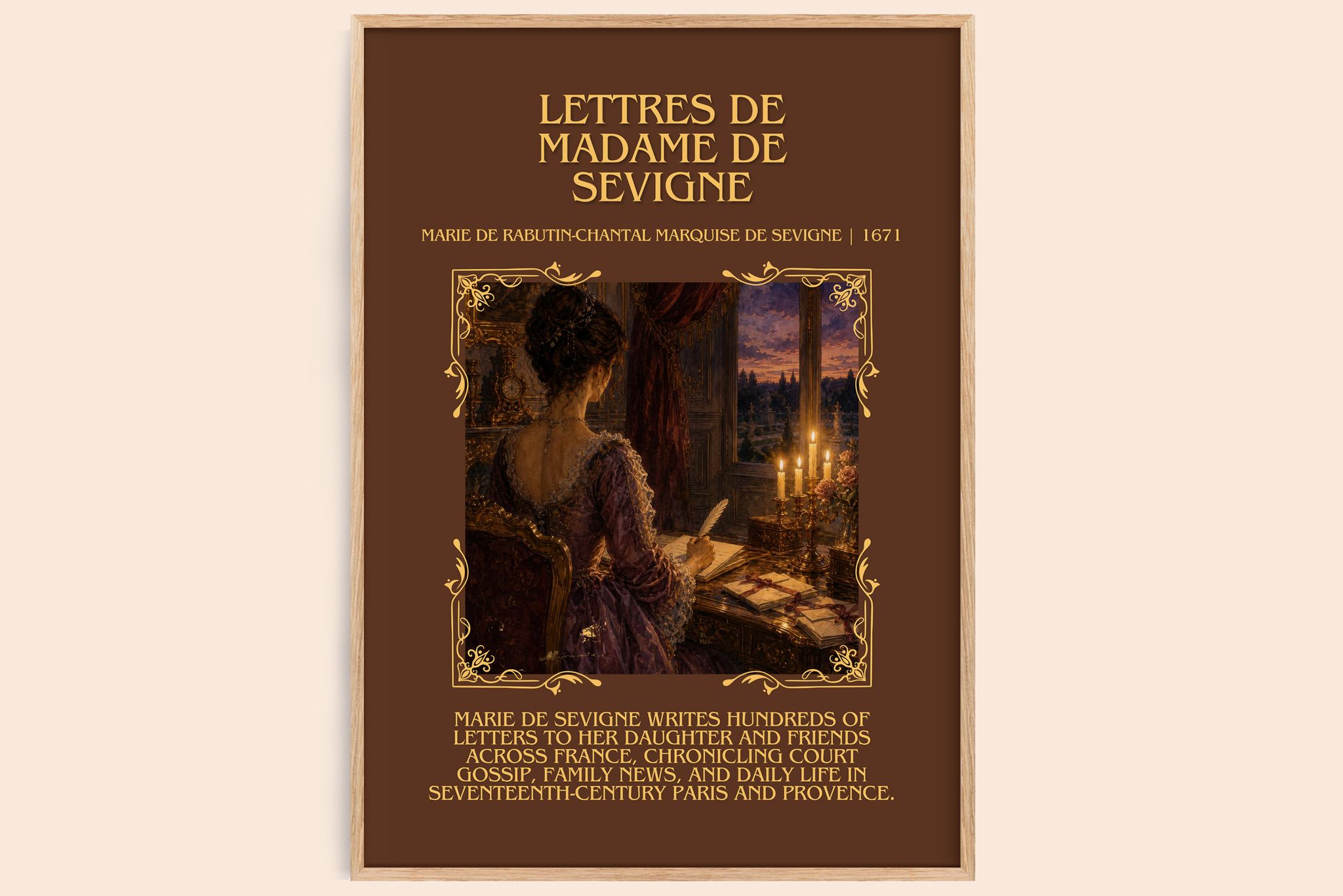 Lettres de madame de Sévigné Minimalist Book Poster by M. Sévigné