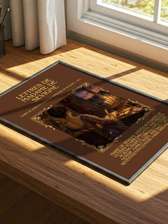 Lettres de madame de Sévigné Minimalist Book Poster by M. Sévigné – print on a sunlit desk