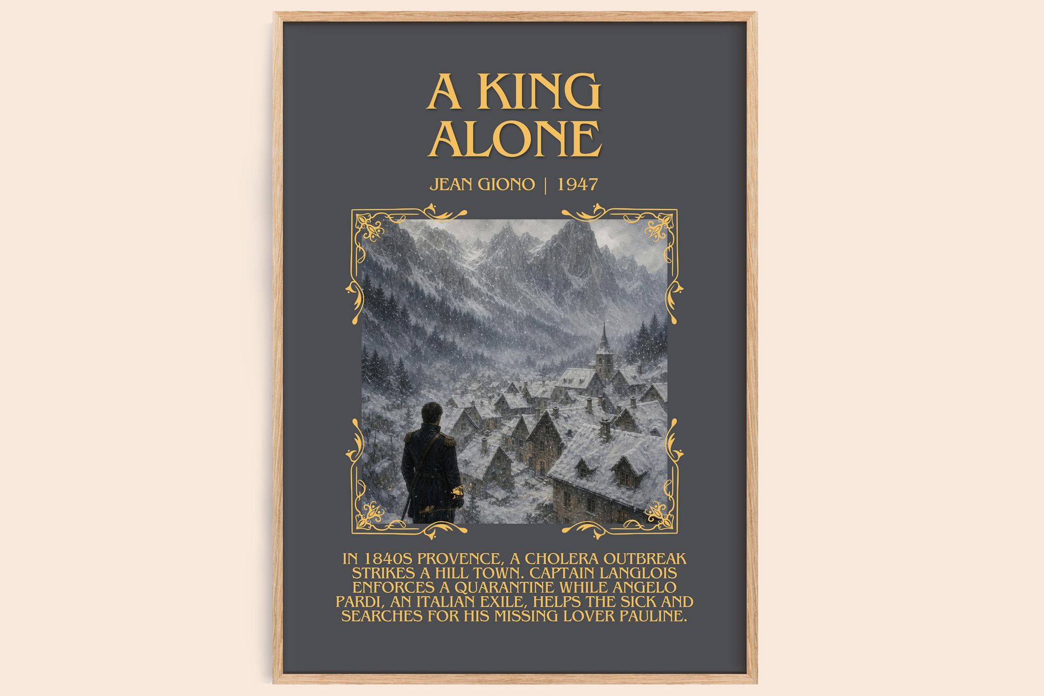 A King Alone Minimalist Book Poster by Jean Giono