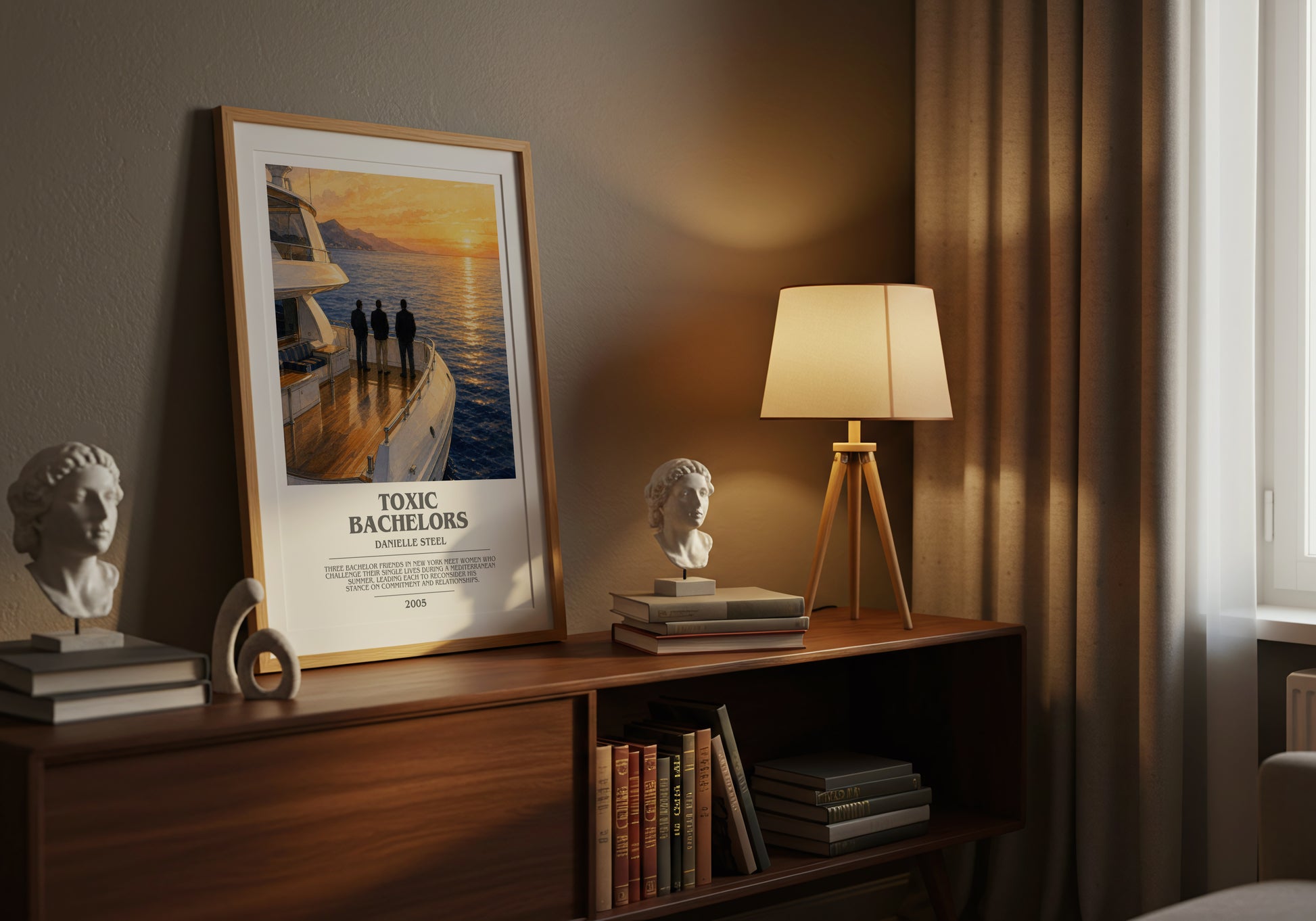 Toxic Bachelors bookish book poster framed on wall – romance wall art