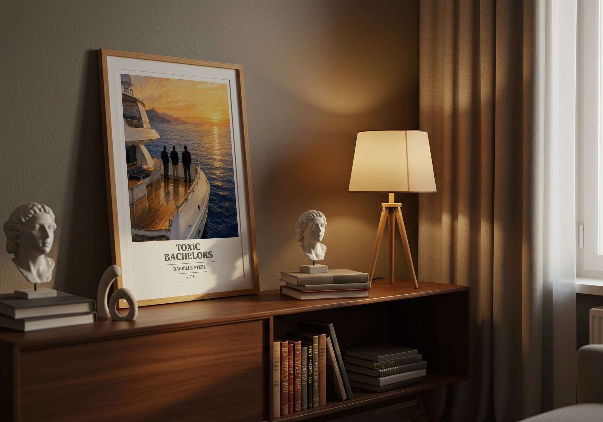 Toxic Bachelors book cover book poster framed on wall – romance wall art