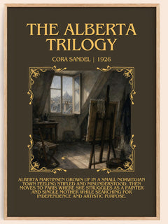 The Alberta Trilogy Minimalist Book Poster by Cora Sandel – book poster