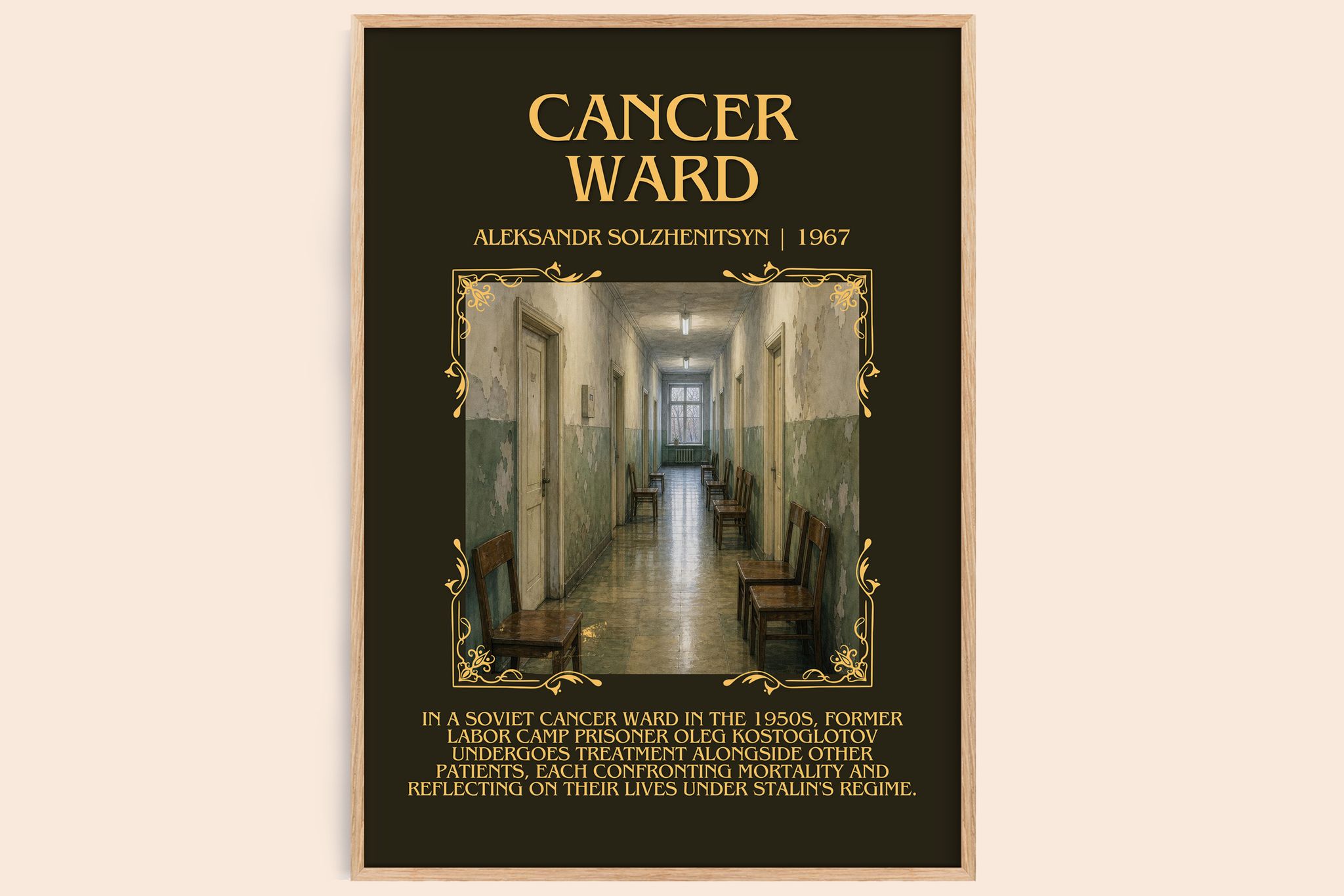 Cancer Ward Minimalist Book Poster by Aleksandr Solzhenitsyn
