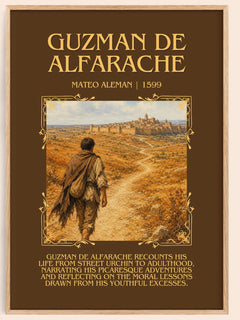 Guzmán de Alfarache Minimalist Book Poster by Mateo Alemán – book poster