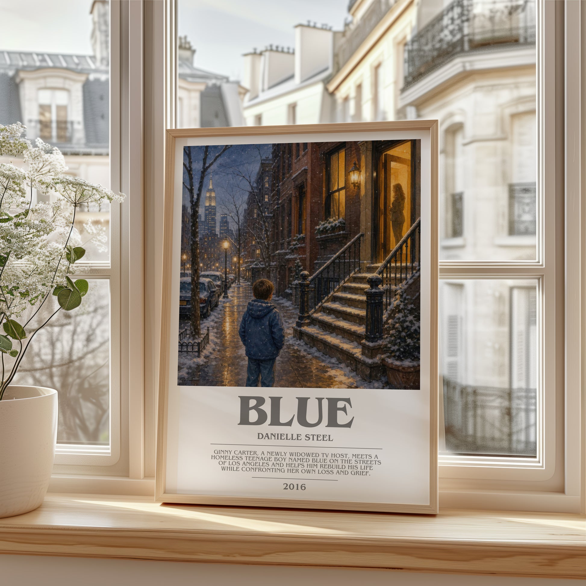 Blue bookish poster colour and style options – Danielle Steel book art