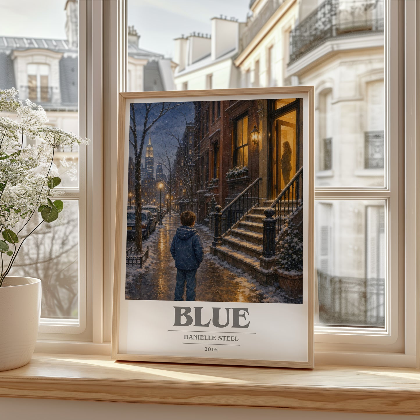 Blue book cover poster colour and style options – Danielle Steel book art