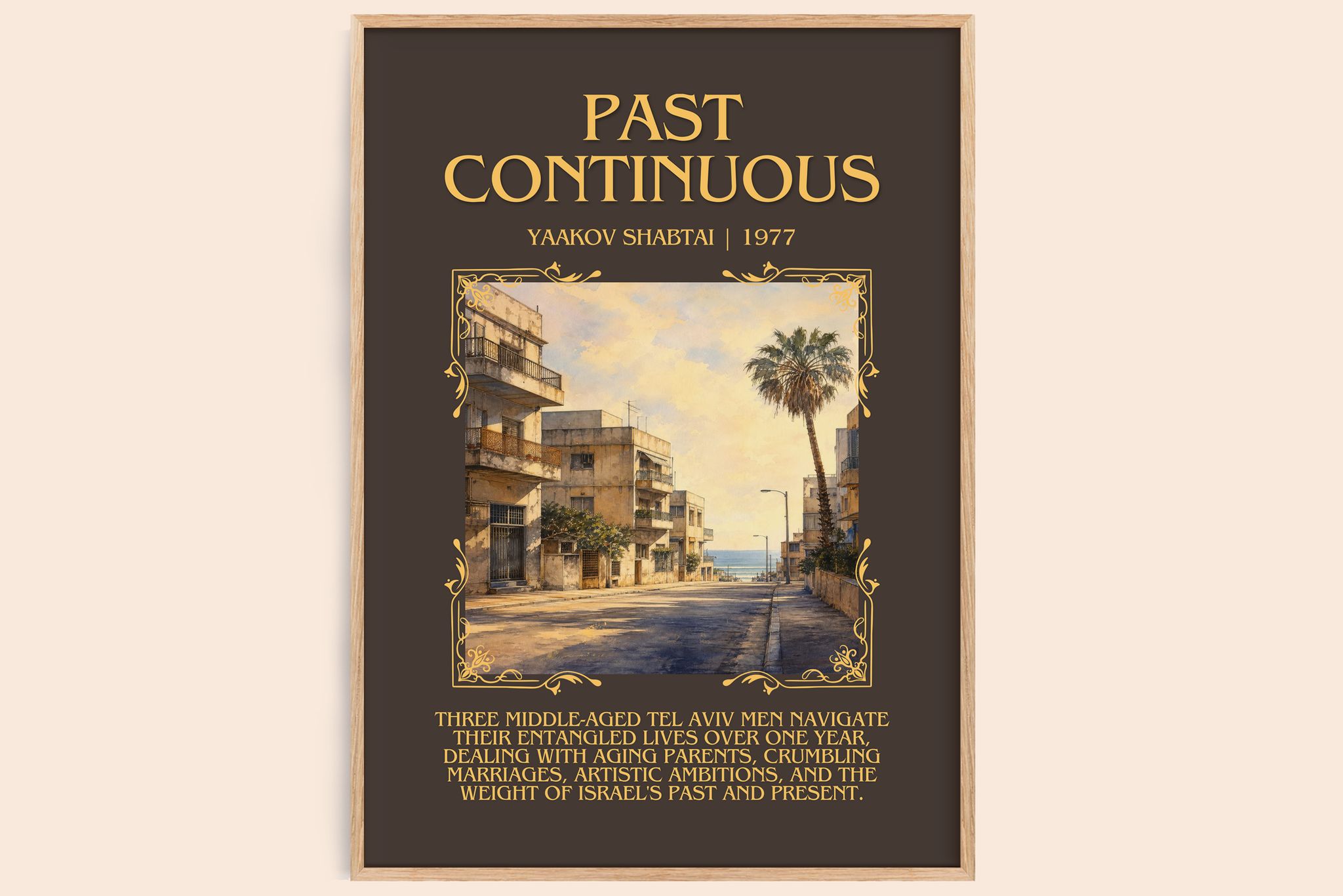 Past Continuous Minimalist Book Poster by Yaakov Shabtai