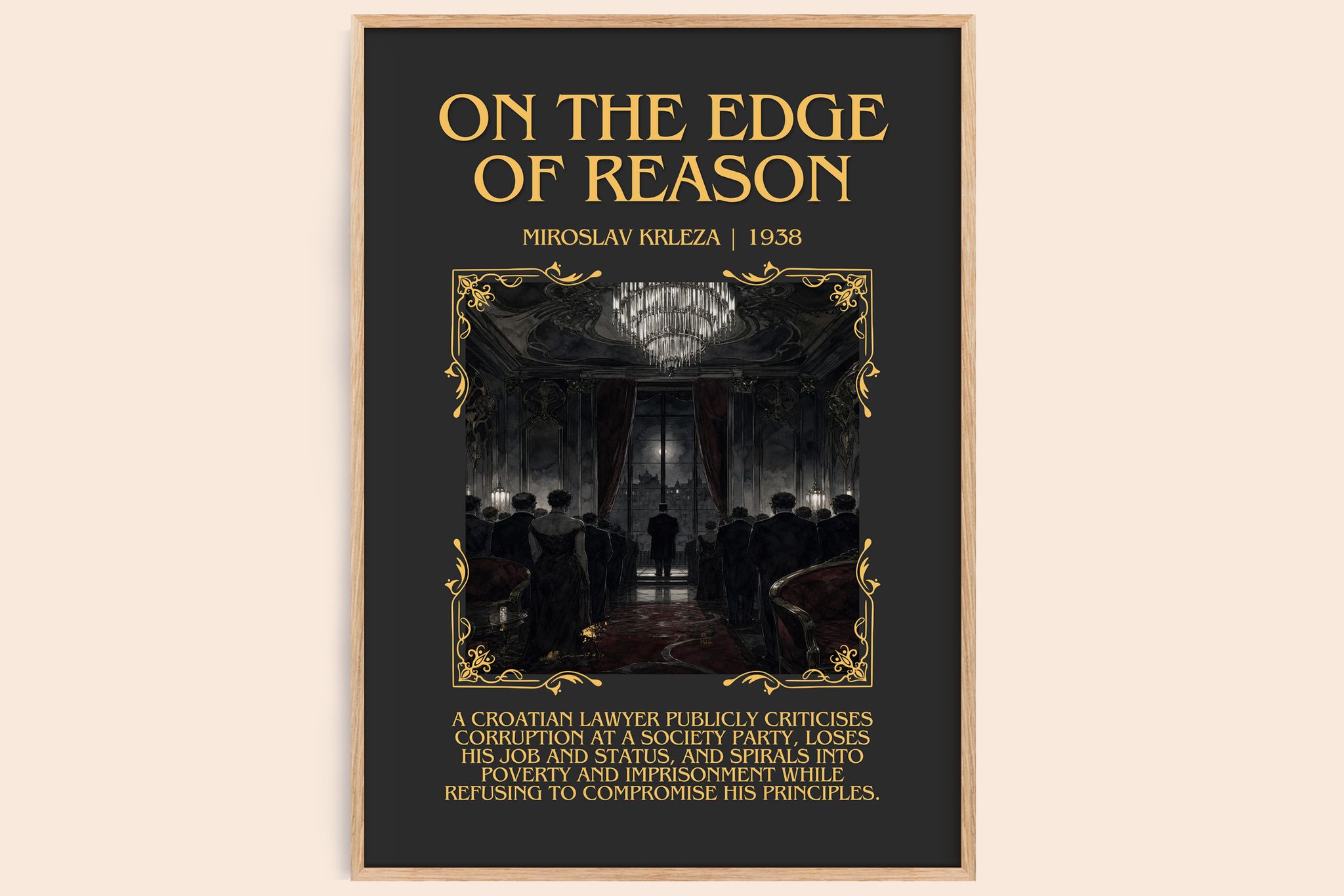 On the Edge of Reason Minimalist Book Poster by Miroslav Krleža