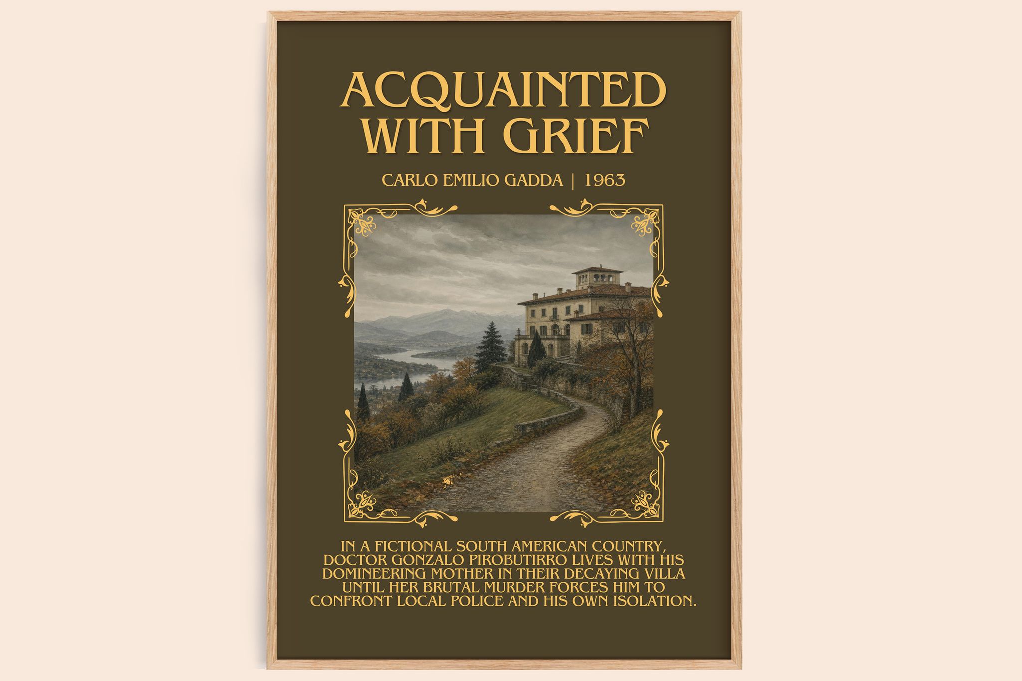 Acquainted With Grief Minimalist Book Poster by Carlo Emilio Gadda