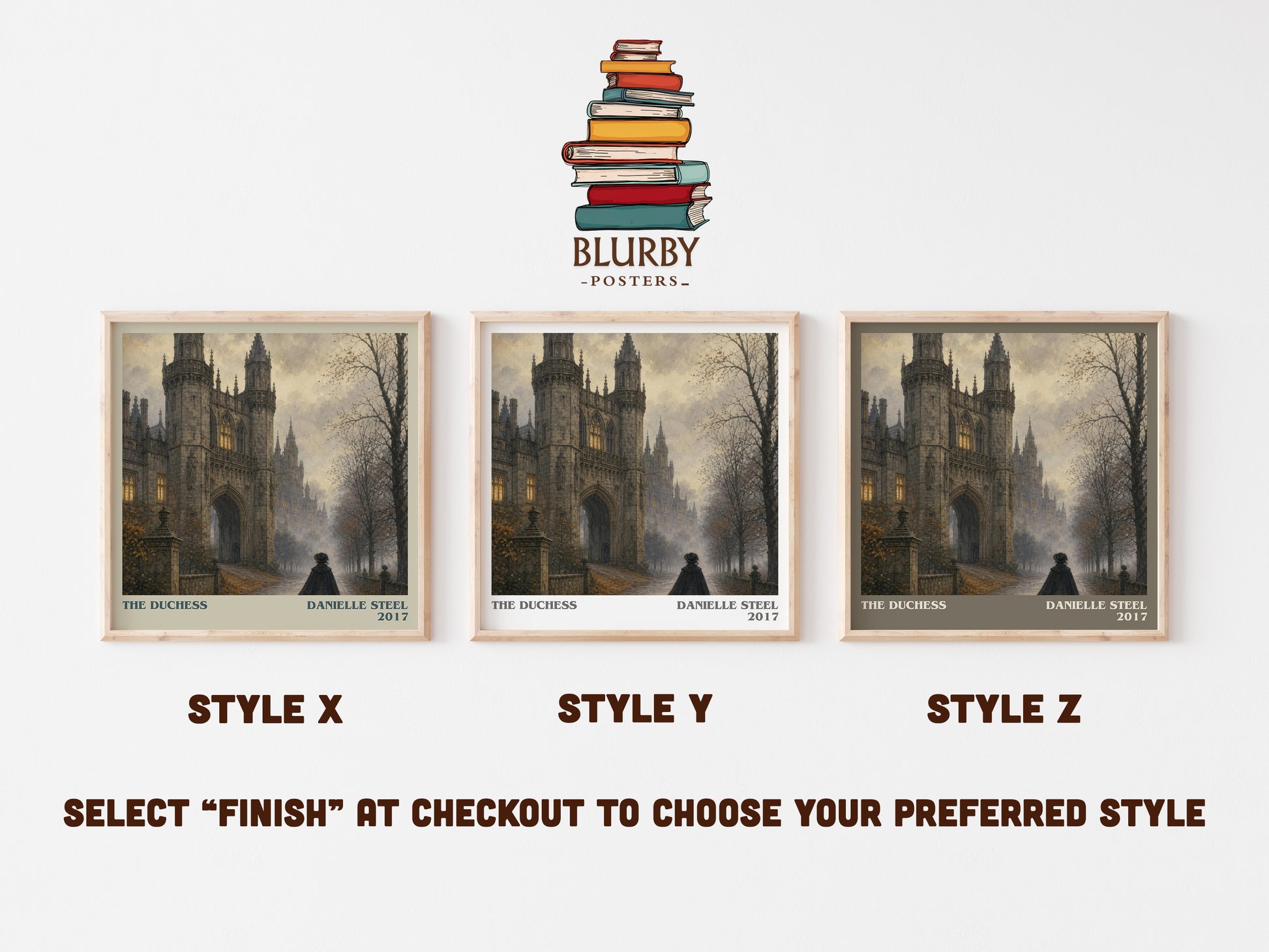 The Duchess literary print in frame leaning in hallway – historical fiction wall art
