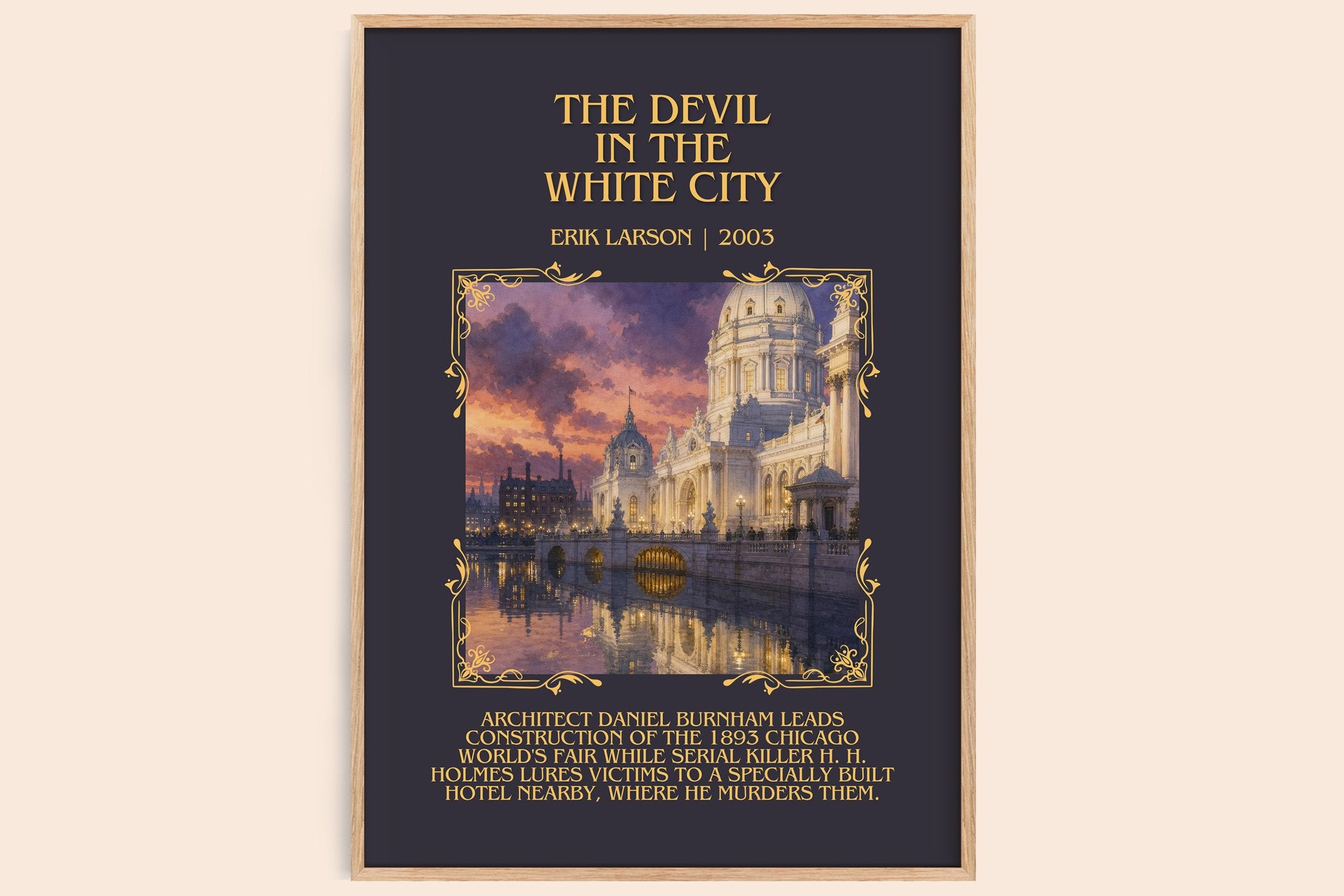 The Devil In The White City Minimalist Book Poster by Erik Larson