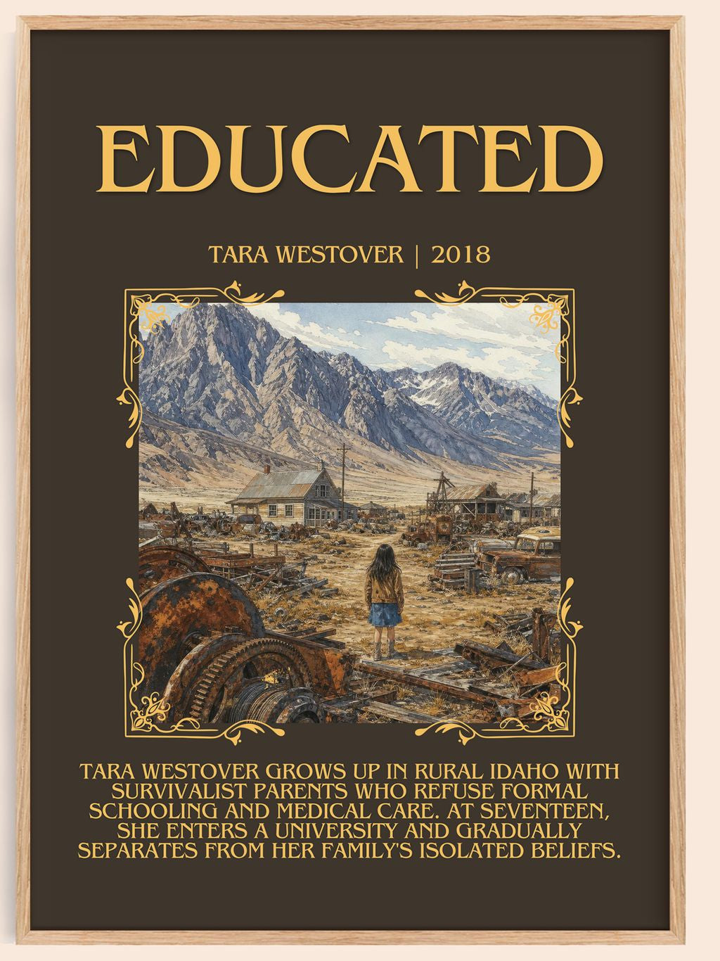 Educated Minimalist Book Poster by Tara Westover – book poster