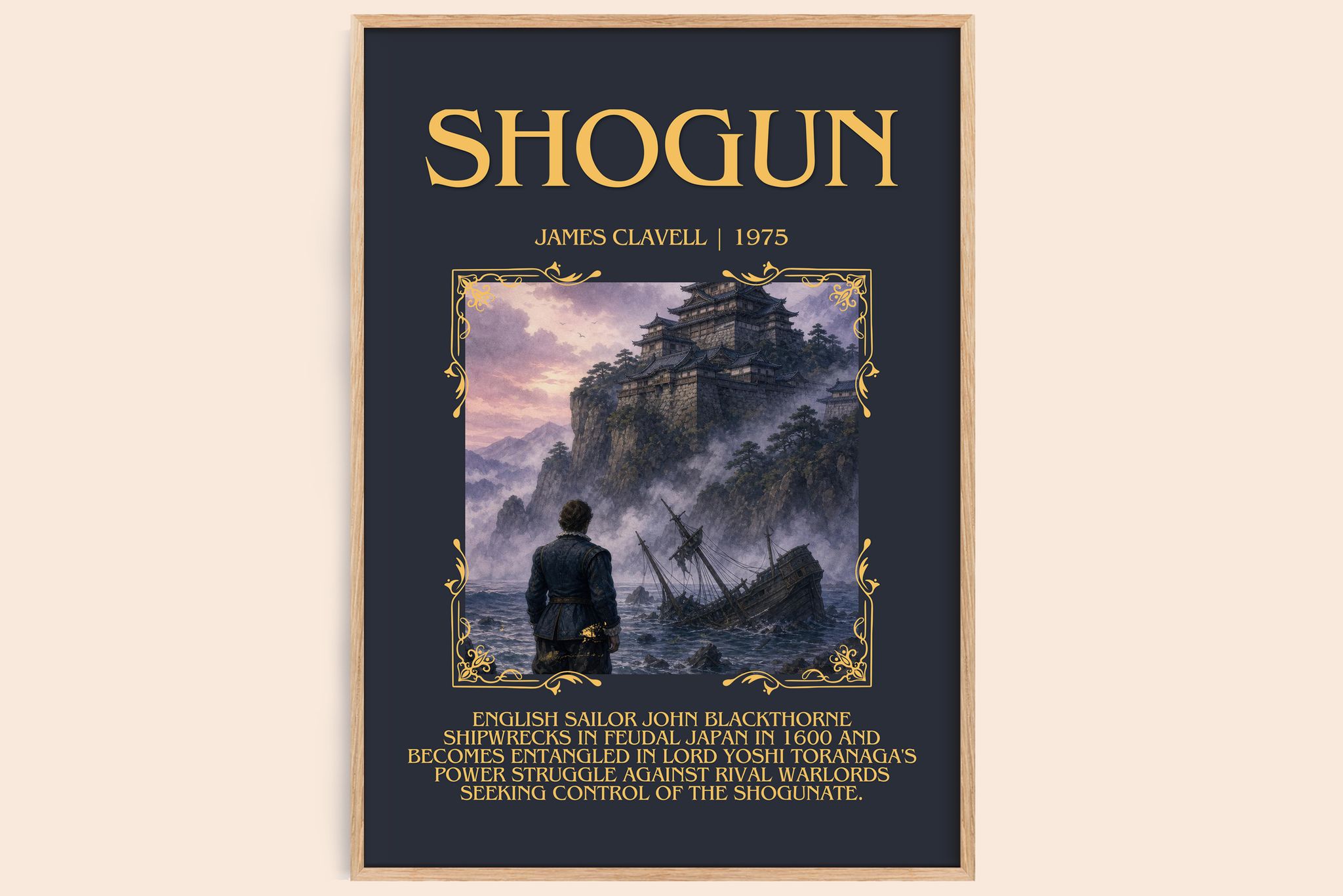 Shogun Minimalist Book Poster by James Clavell