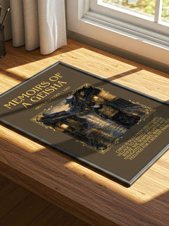 Memoirs of a Geisha Minimalist Book Poster by Arthur Golden – print on a sunlit desk