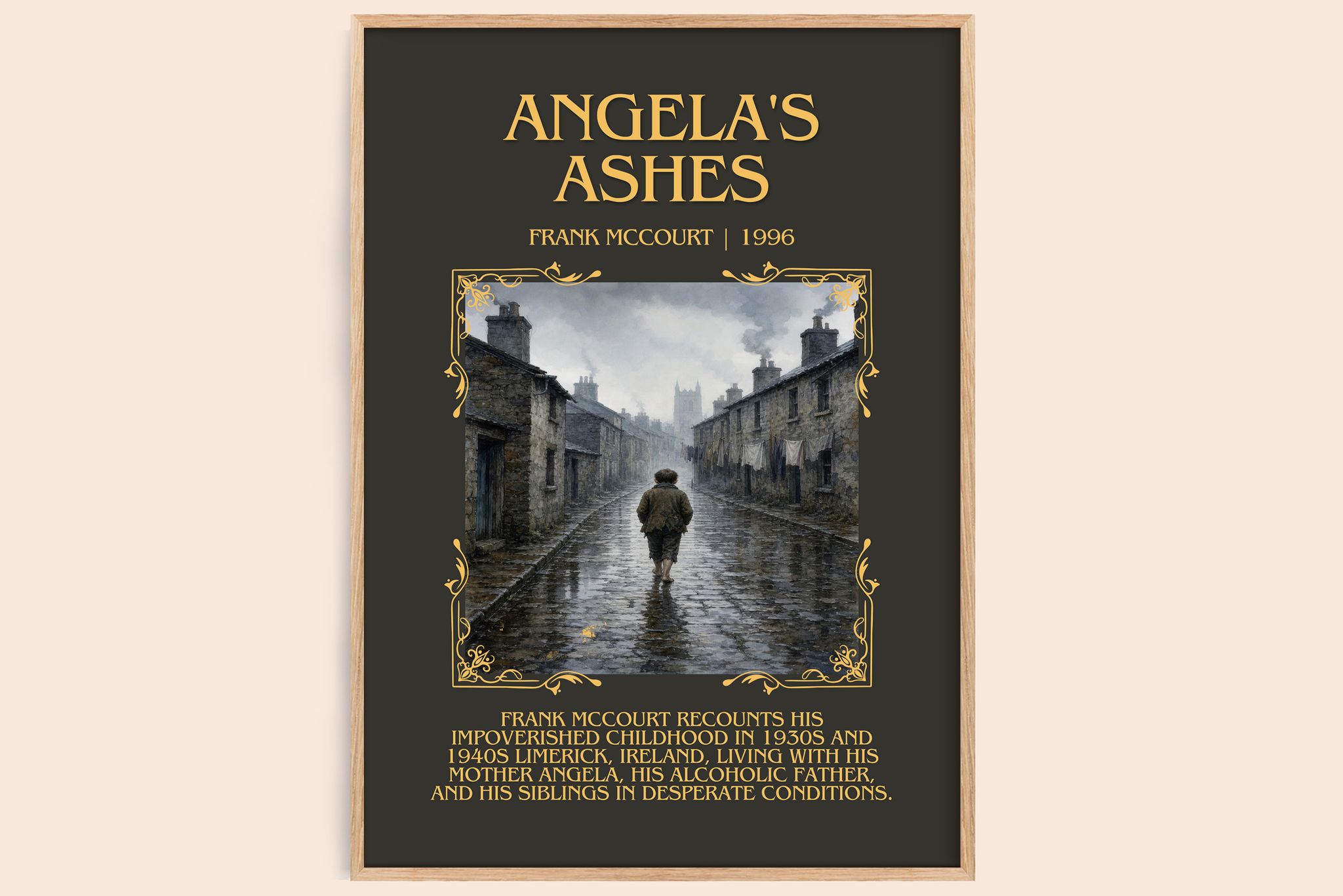 Angela's Ashes Minimalist Book Poster by Frank McCourt
