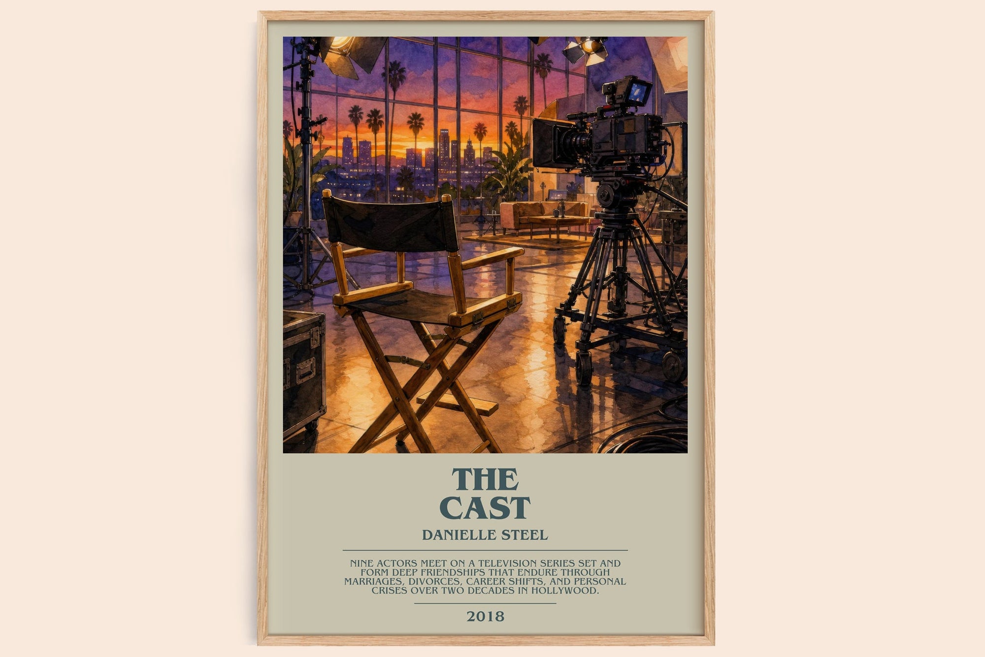 The Cast bookish book poster by Danielle Steel – framed literary art print