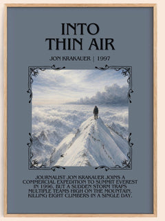 Into Thin Air Minimalist Book Poster by Jon Krakauer – book poster