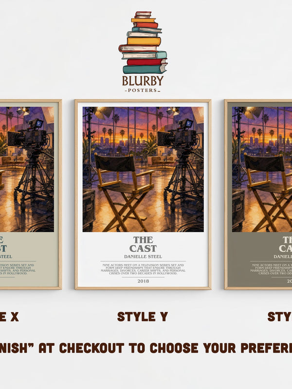 The Cast bookish print in frame leaning in hallway – contemporary fiction wall art