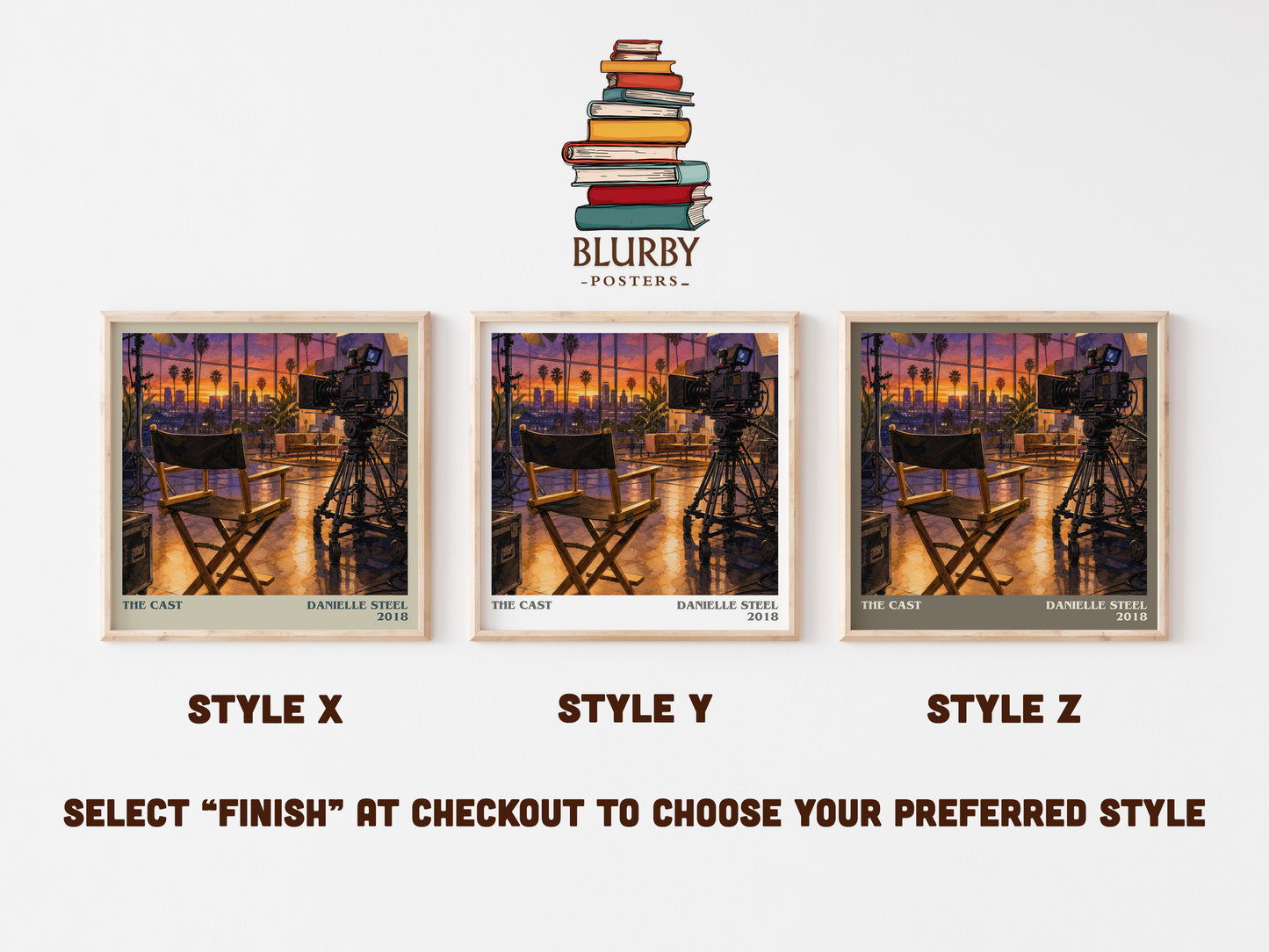 The Cast literary print in frame leaning in hallway – contemporary fiction wall art