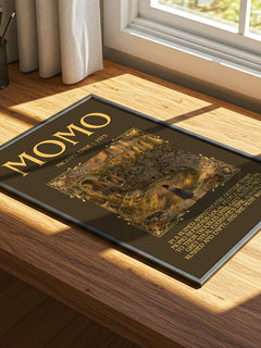 Momo Minimalist Book Poster by Michael Ende – print on a sunlit desk