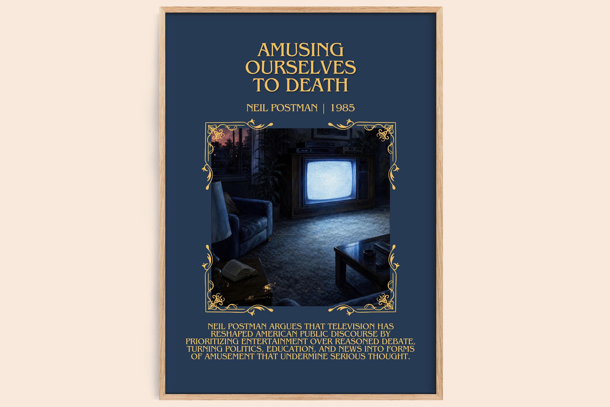 Amusing Ourselves To Death Minimalist Book Poster by Neil Postman